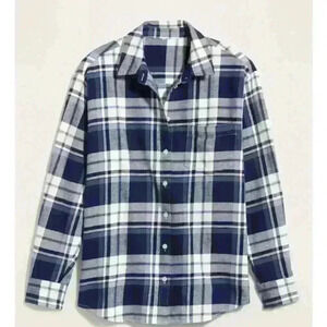 Old Navy Oversized Plaid Flannel Boyfriend Tunic